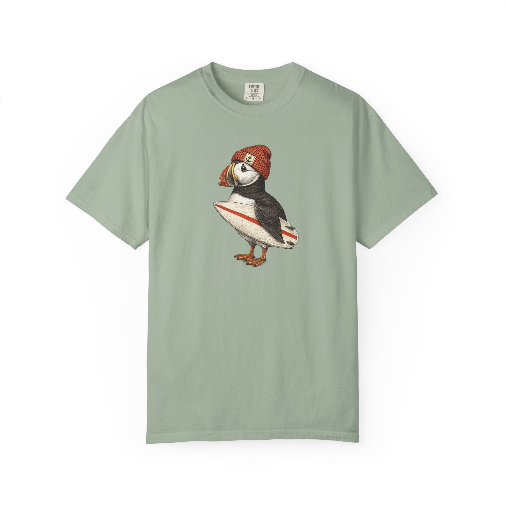 Puffin Surfer T-Shirt — Cute Surfing Puffin Graphic Tee