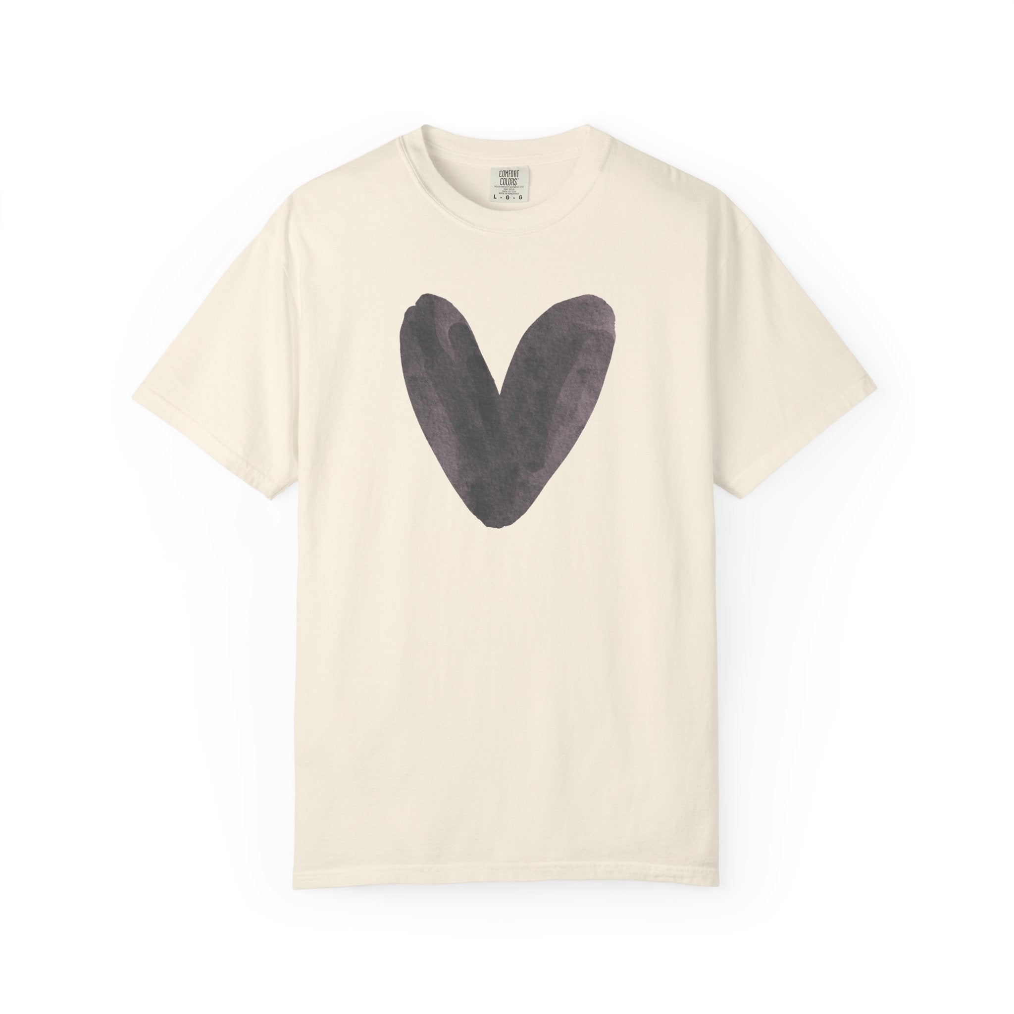 Heart Brushstroke T-Shirt — Minimal Watercolor Heart Tee