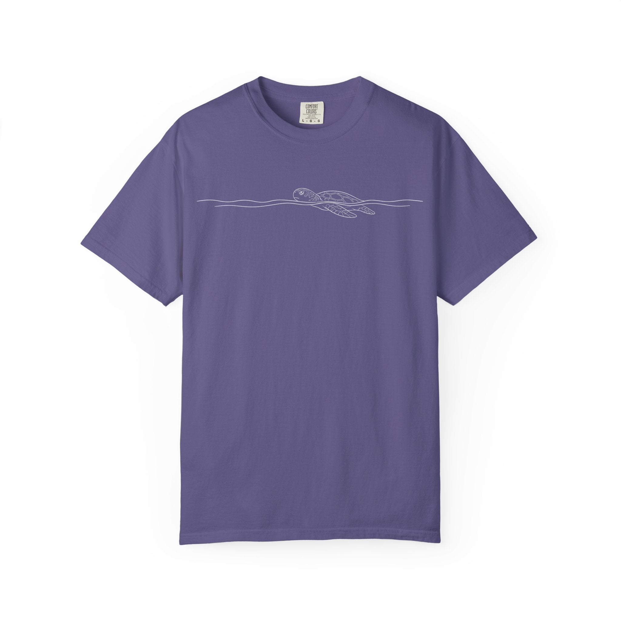 Turtle Swimming in the Water  T-Shirt- Ocean Turtle Minimalist Tshirt