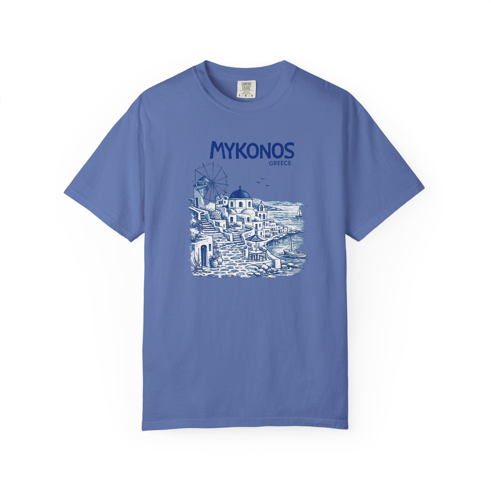 Mykonos Greece Vintage Sketch T-Shirt- Greece Graphic Tshirt