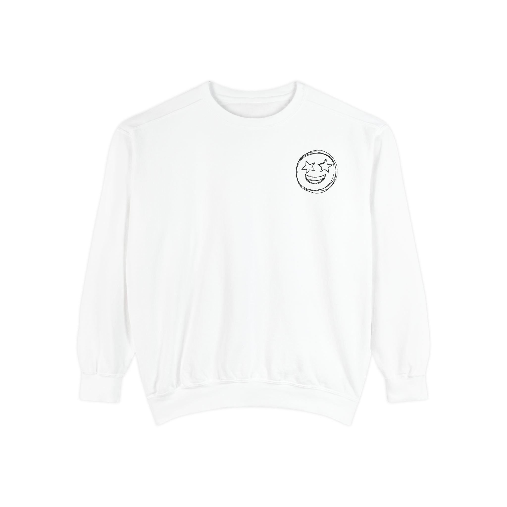 Smiling Face Sweatshirt- Smiling face with Stars Sweatshirt