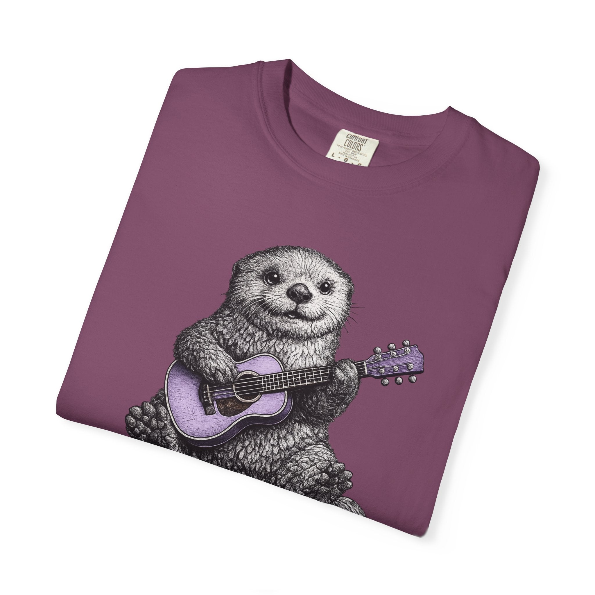 Otter Playing Purple Guitar Tshirt- Ocean life Tshirts