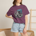 Octopus Blue Beanie T-Shirt — Ocean Life Graphic Tee