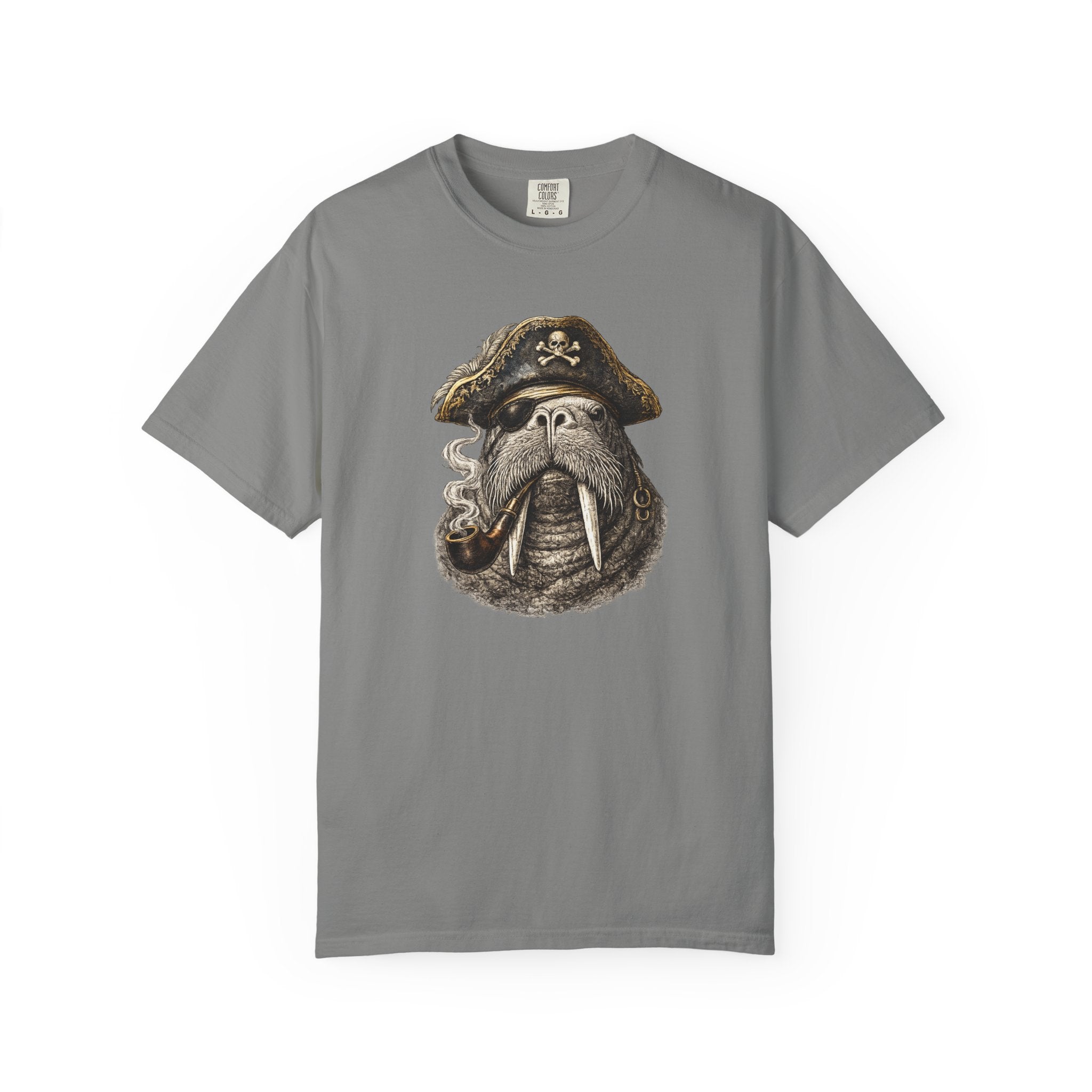 Walrus Pirate T-Shirt — Smoky Buccaneer Walrus Graphic Tshirt