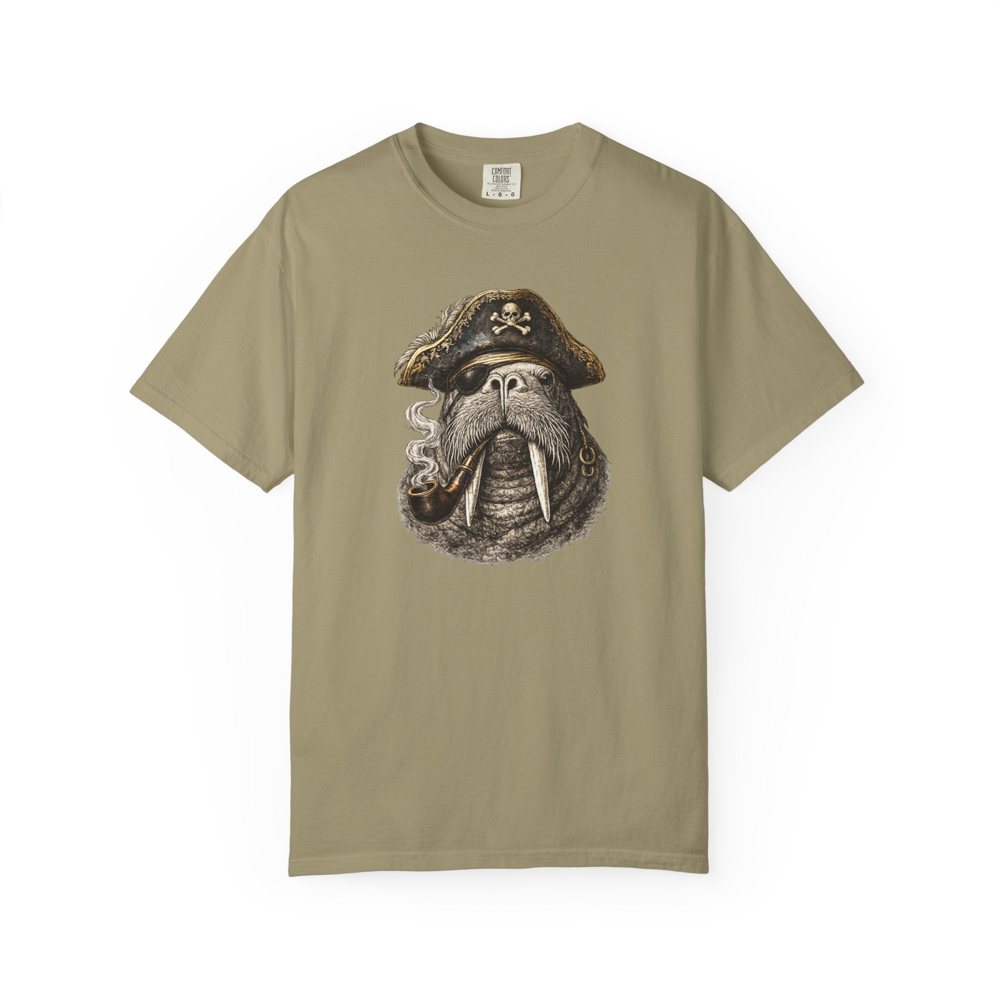Walrus Pirate T-Shirt — Smoky Buccaneer Walrus Graphic Tshirt