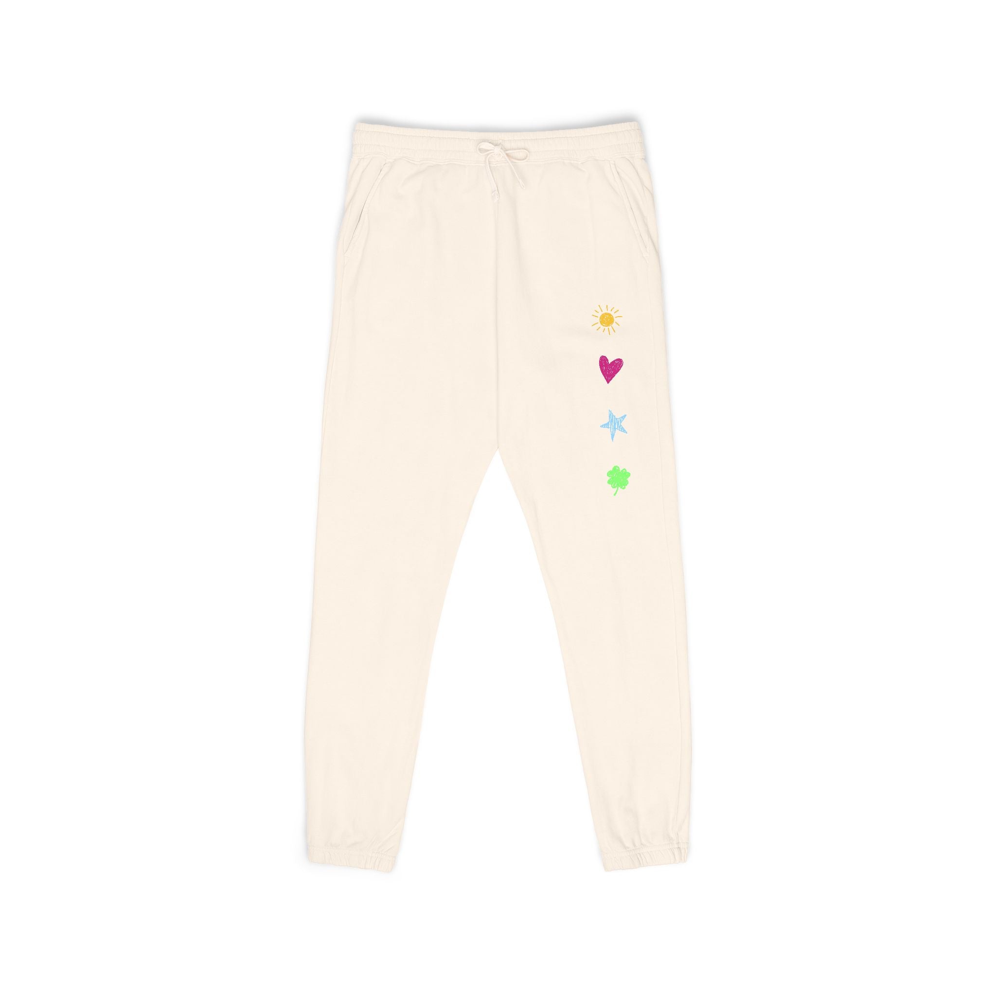 Heart Star Sweatpants - Heart Fleece Sweatpants- Loungewear