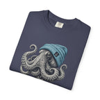 Octopus Blue Beanie T-Shirt — Ocean Life Graphic Tee