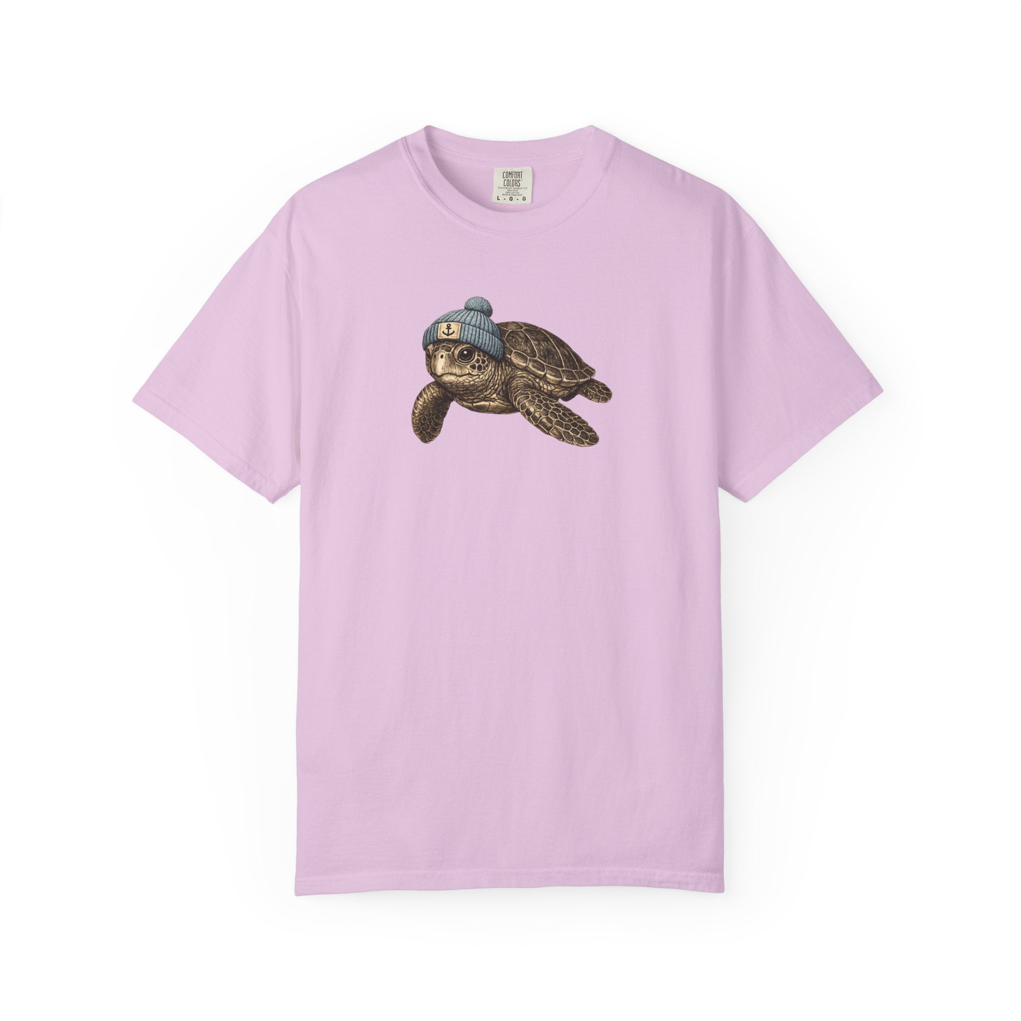 Sea Turtle Graphic Tshirt — Turtle Wearing Beanie TShirt