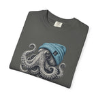 Octopus Blue Beanie T-Shirt — Ocean Life Graphic Tee