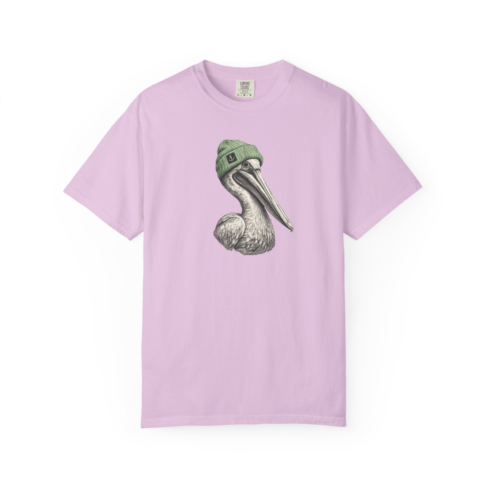 Pelican with Beanie T-Shirt — Ocean Life Graphic Tshirt