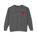 Heart Sweatshirt — Red Heart Crewneck Sweatshirt- Loungewear