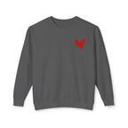 Heart Sweatshirt — Red Heart Crewneck Sweatshirt- Loungewear
