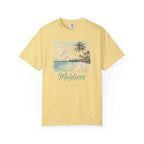 Maldives Beach T-Shirt — Tropical Palm Paradise Graphic Tee