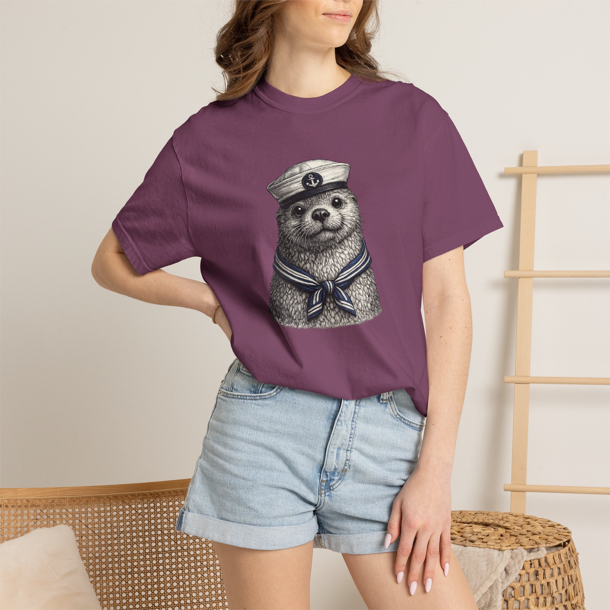Otter Sailor Graphic T-Shirt — Cute Otter Animal Tee