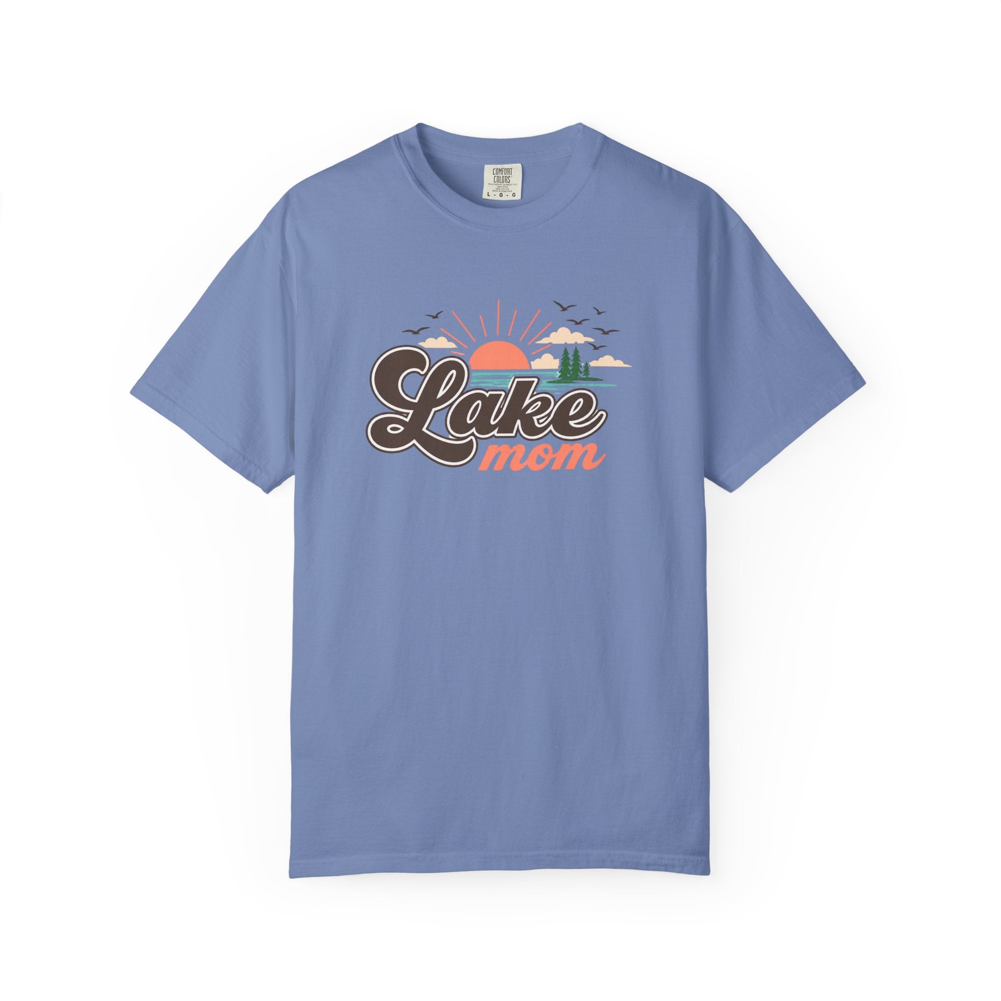 Lake Mom T-Shirt — Retro Lakeside Sunset Graphic Tee