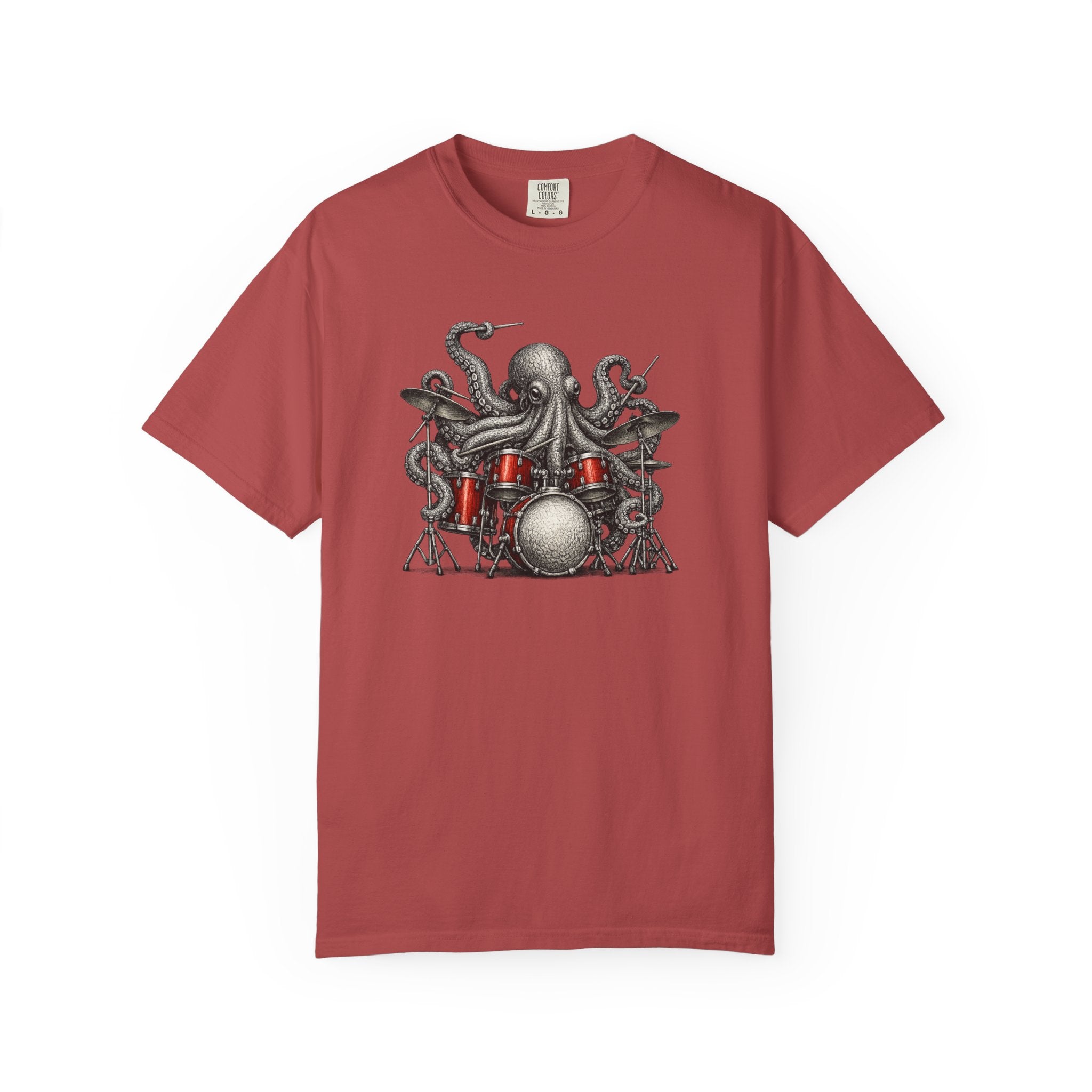 Octopus Drummer T‑Shirt — Octopus Rock Band Graphic Tee