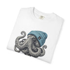 Octopus Blue Beanie T-Shirt — Ocean Life Graphic Tee