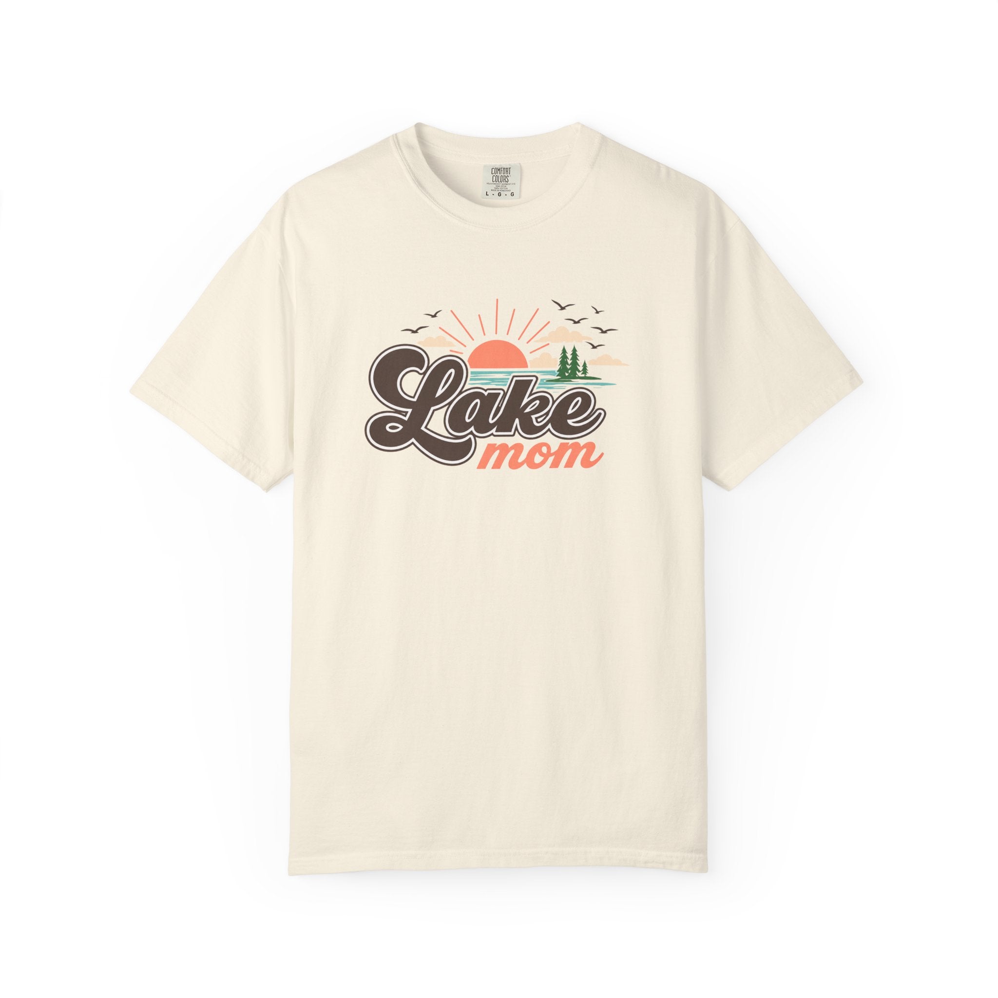 Lake Mom T-Shirt — Retro Lakeside Sunset Graphic Tee