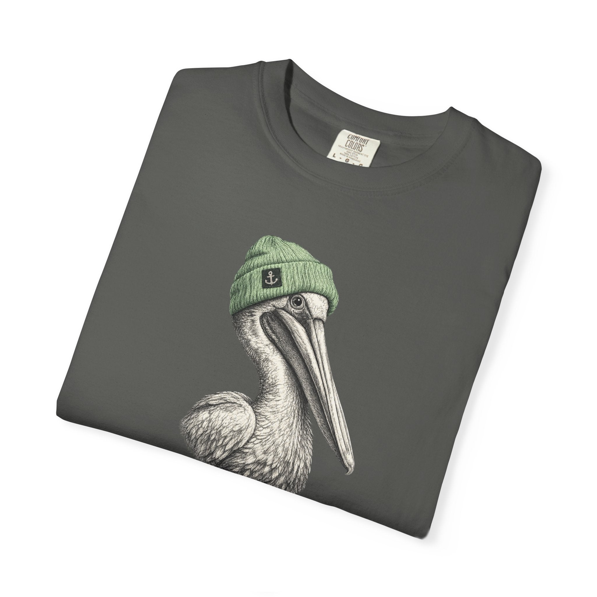 Pelican with Beanie T-Shirt — Ocean Life Graphic Tshirt
