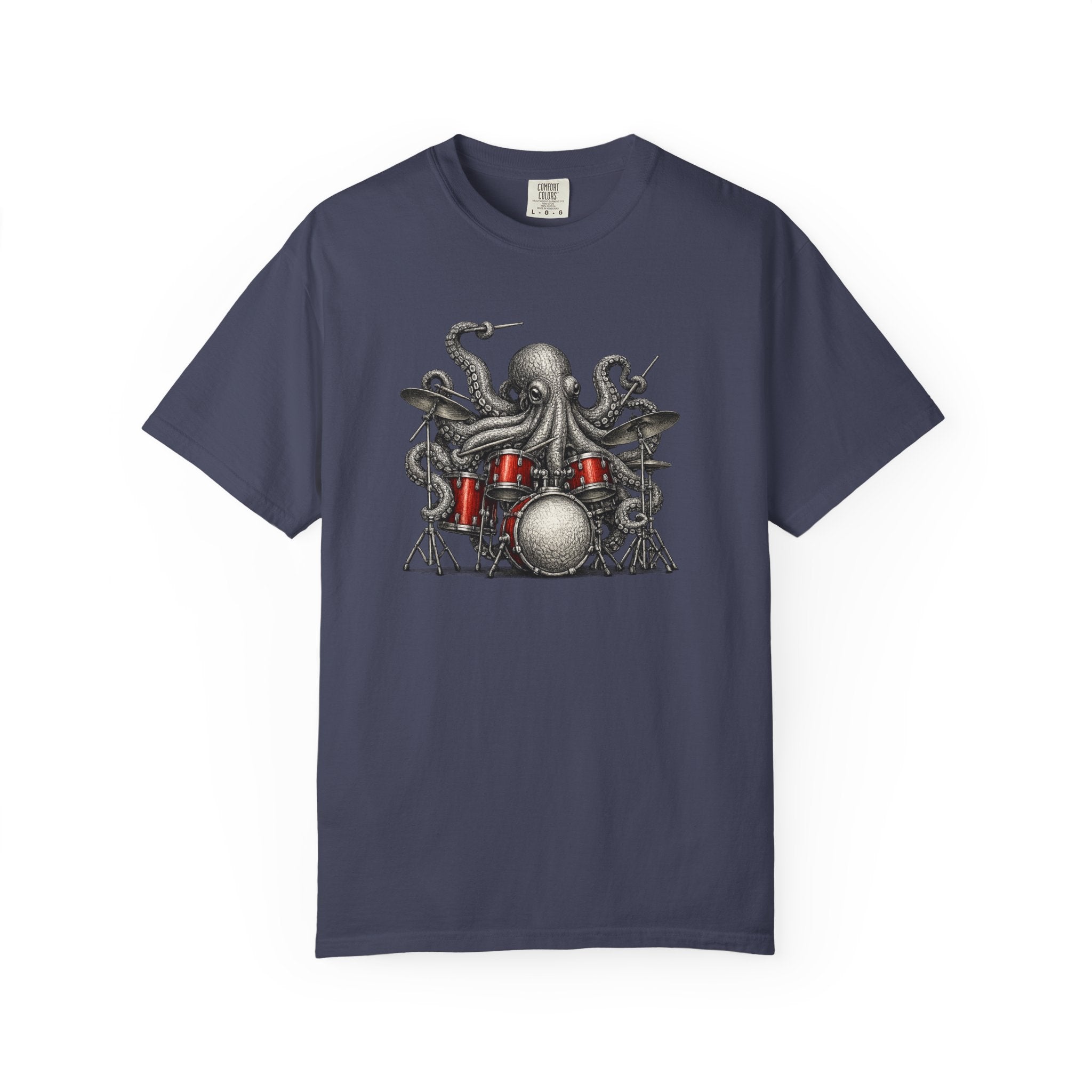 Octopus Drummer T‑Shirt — Octopus Rock Band Graphic Tee
