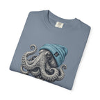 Octopus Blue Beanie T-Shirt — Ocean Life Graphic Tee