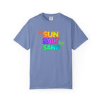 Sun, Salt, Sand Tropical Beach T-Shirt — Colorful Palm Graphic Tee
