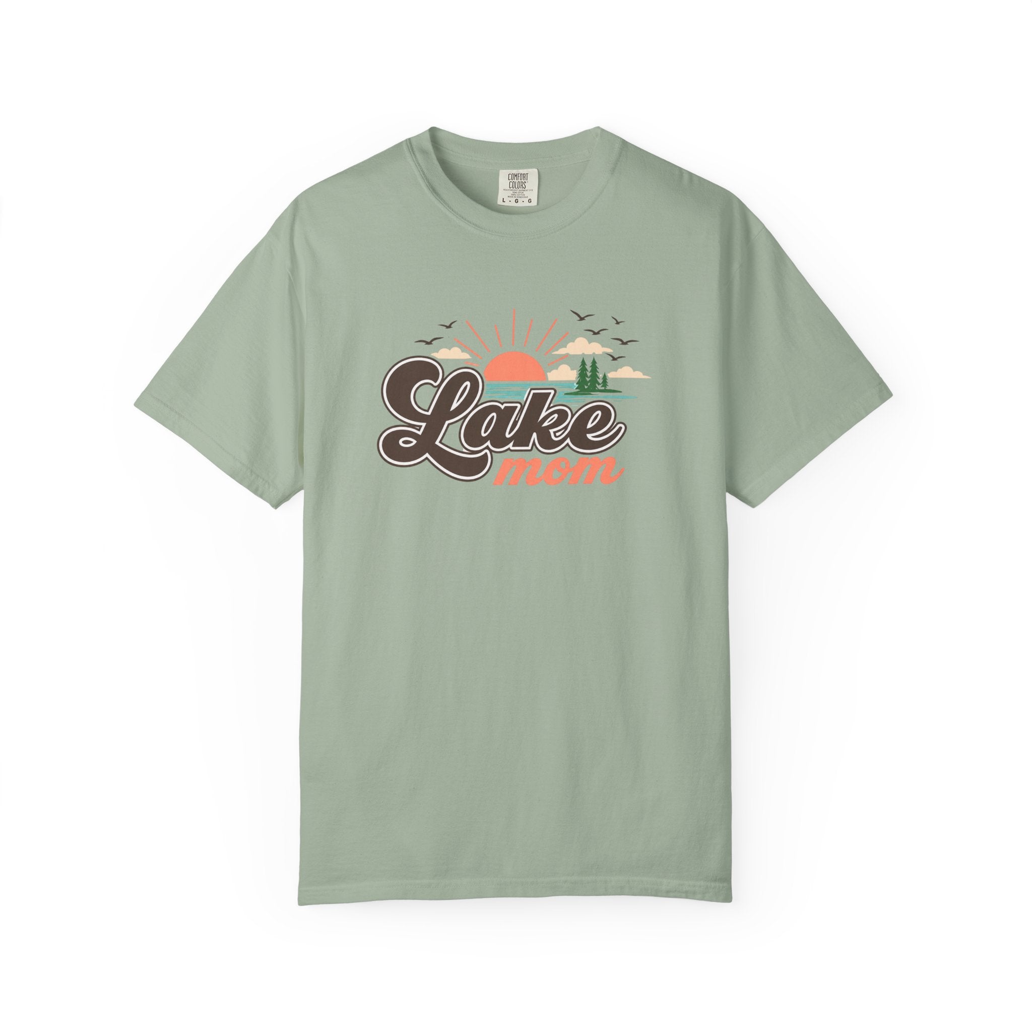 Lake Mom T-Shirt — Retro Lakeside Sunset Graphic Tee