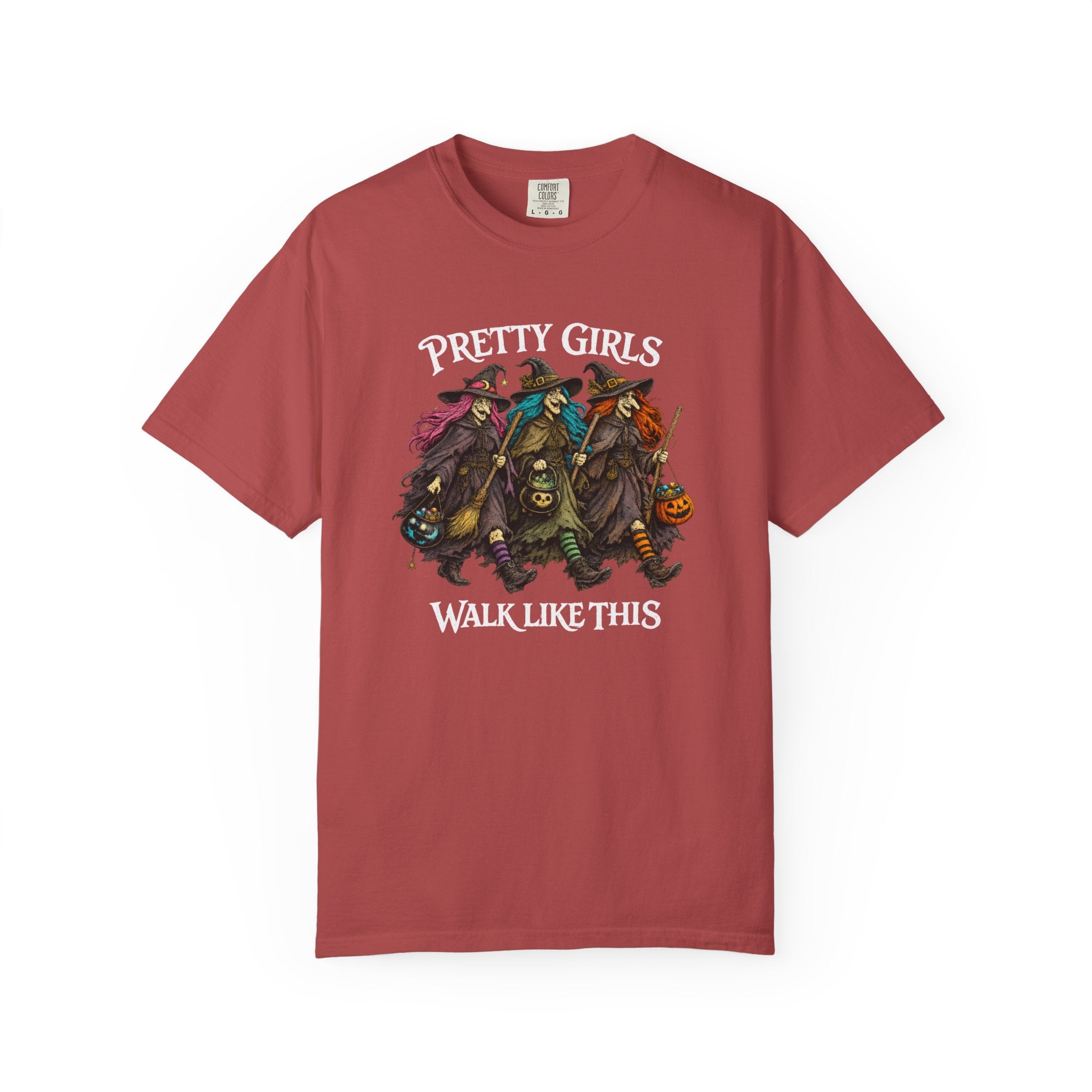 Pretty Girls Walk Like This T-Shirt — Halloween Witchy Graphic Tee