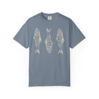 Three Fish T-shirt | Retro Fish Illustration, Nautical Beach Tee
