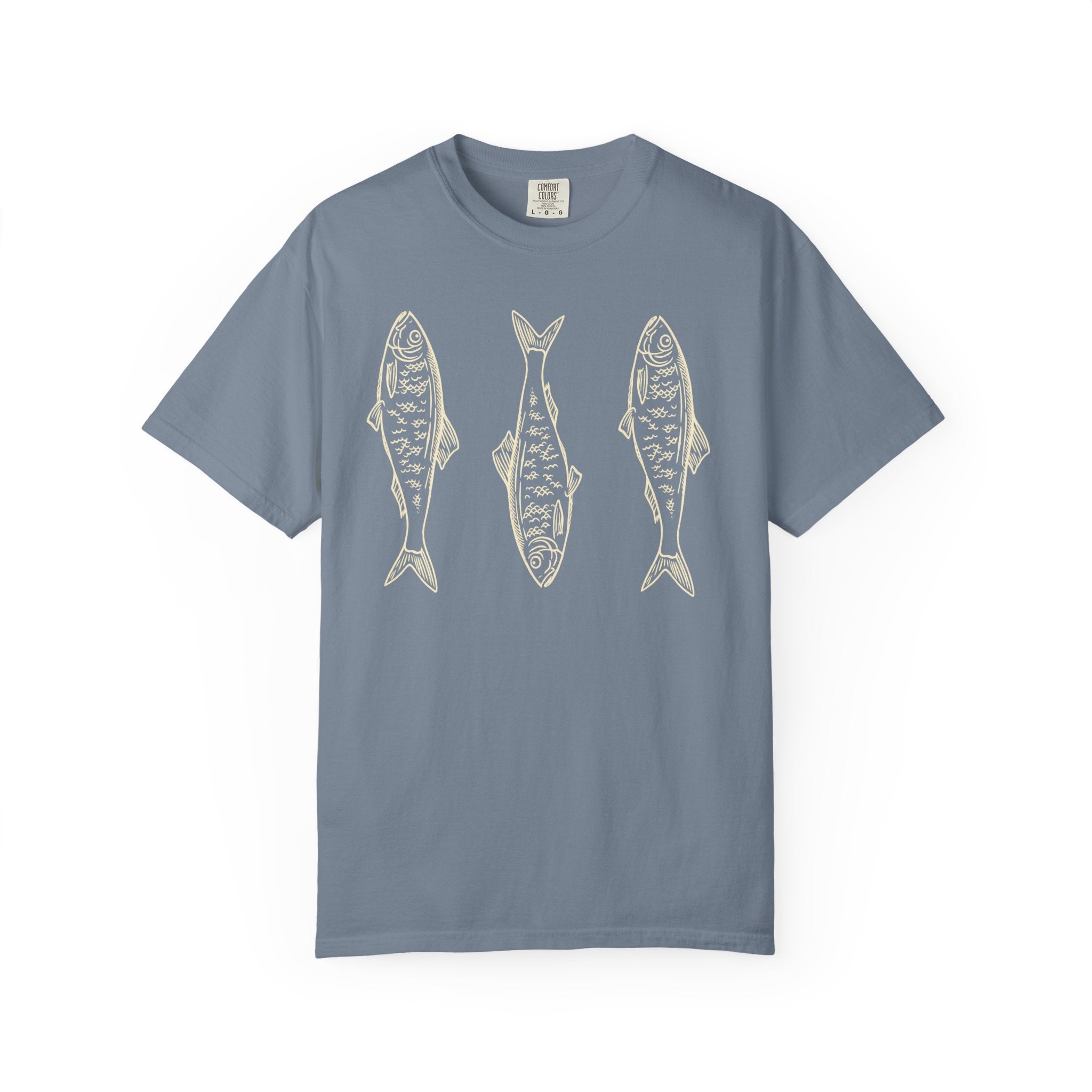 Three Fish T-shirt | Retro Fish Illustration, Nautical Beach Tee