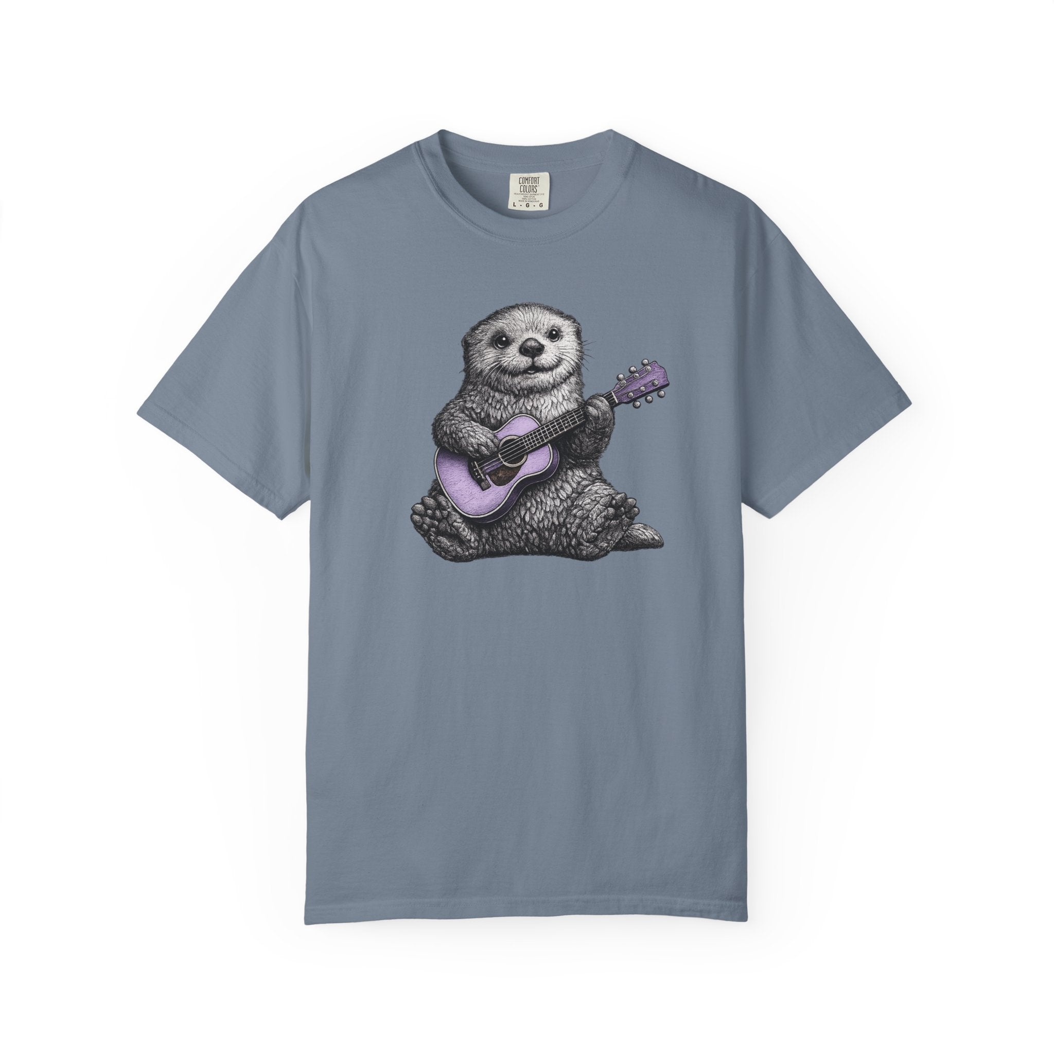 Otter Playing Purple Guitar Tshirt- Ocean life Tshirts