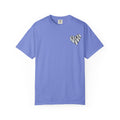 Blue t-shirt with 'The Drifter' logo on a white background