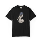 Black t-shirt with a graphic design of warriors and a sword on a white background