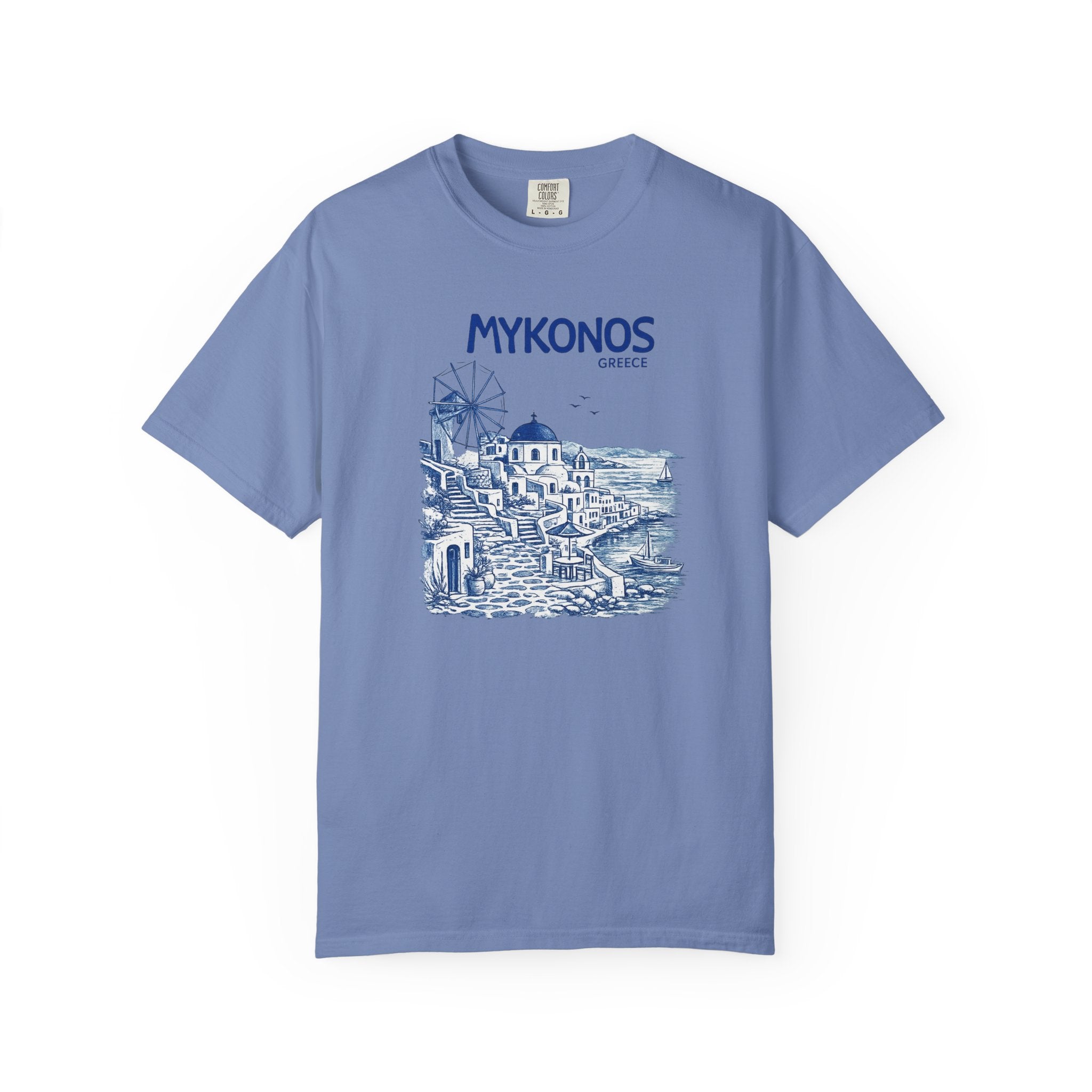Mykonos Greece Vintage Sketch T-Shirt- Greece Graphic Tshirt