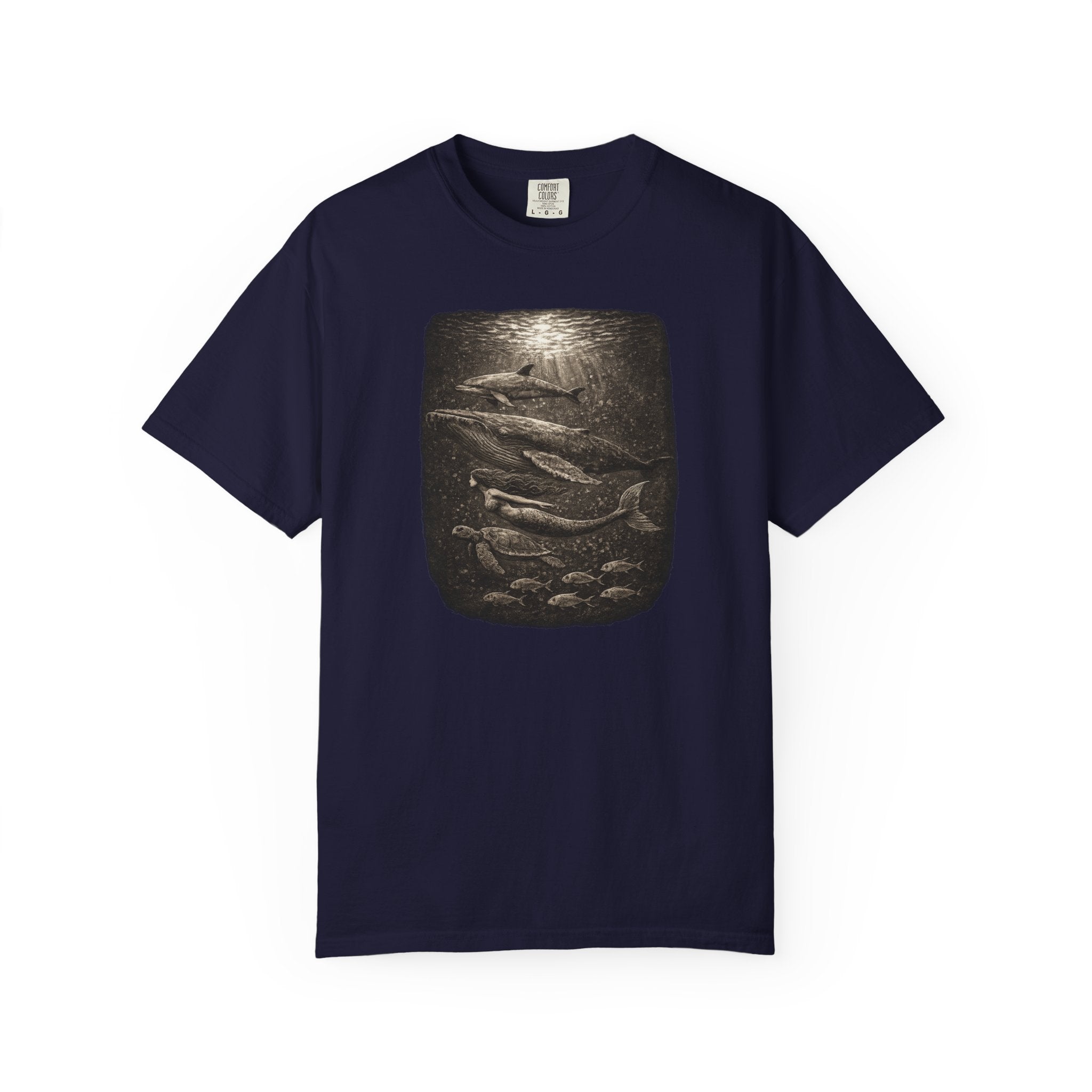 Ocean Animals  with mermaid T-Shirt -  Ocean  Life Tshirt