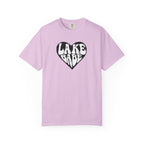 Lake Babe Heart T-shirt | White Print on Black Heart Graphic Tee
