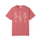 Three Fish T-shirt | Retro Fish Illustration, Nautical Beach Tee