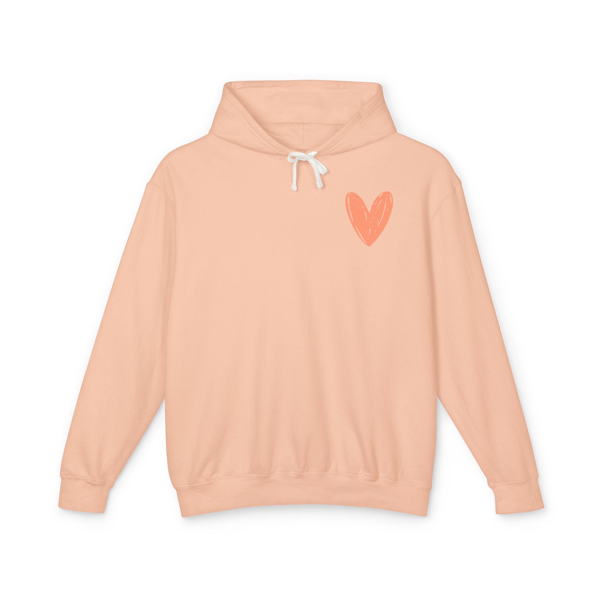 Heart Sweatshirt — Peach  Hooded Sweatshirt- Loungewear