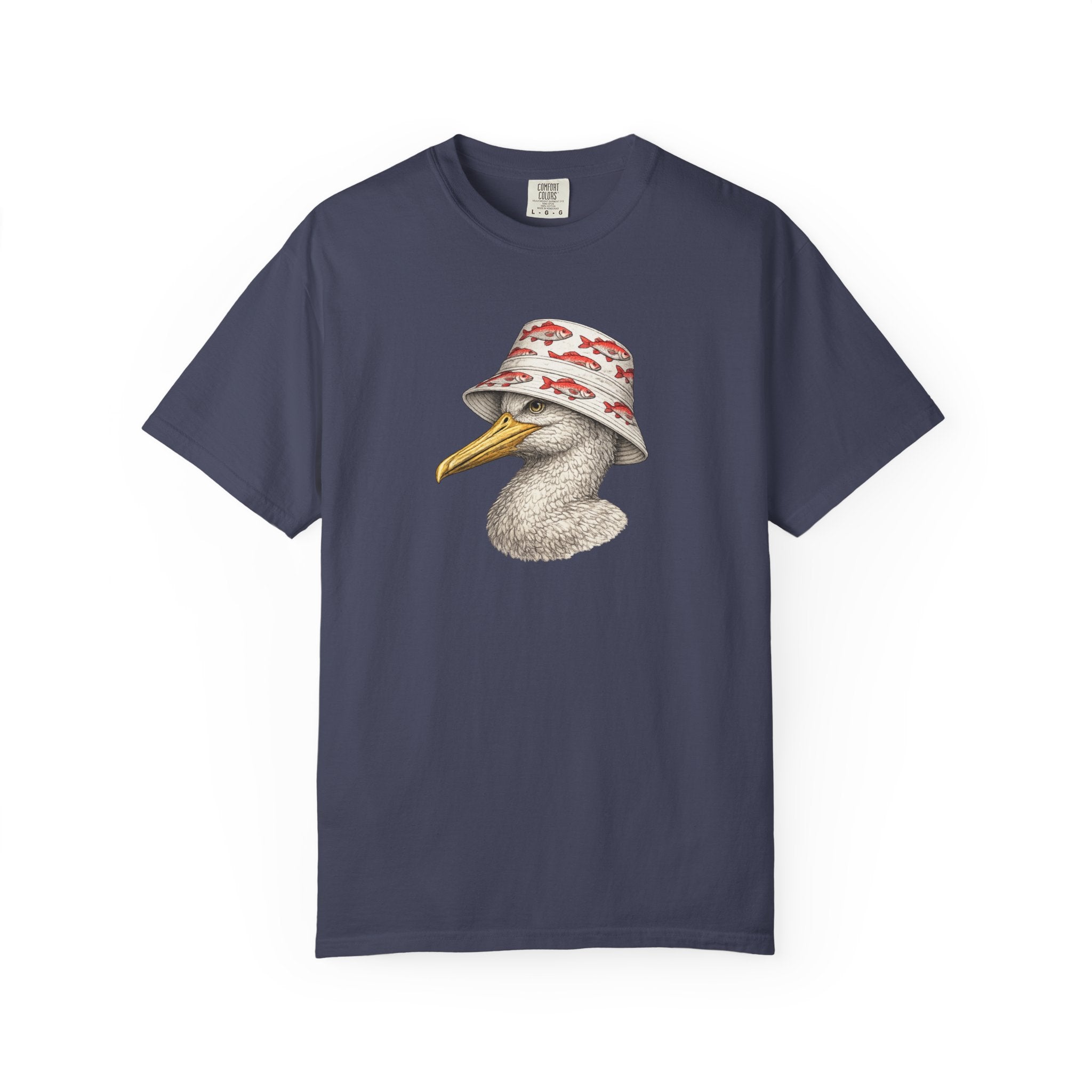 Seagull with Fish Bucket Hat T-Shirt- Pelican Tshirt