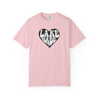 Lake Babe Heart T-shirt | White Print on Black Heart Graphic Tee