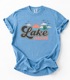 Lake Mom T-Shirt — Retro Lakeside Sunset Graphic Tee