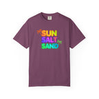 Sun, Salt, Sand Tropical Beach T-Shirt — Colorful Palm Graphic Tee