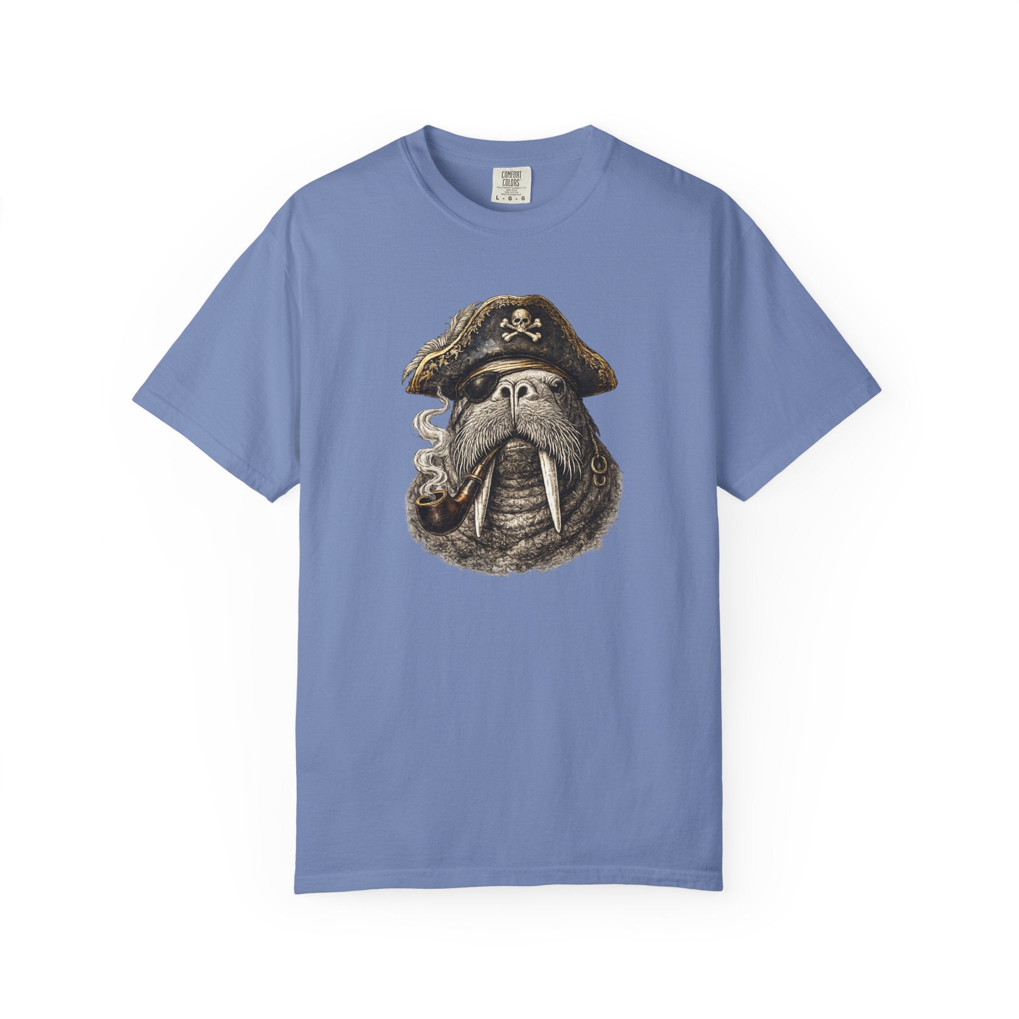 Walrus Pirate T-Shirt — Smoky Buccaneer Walrus Graphic Tshirt