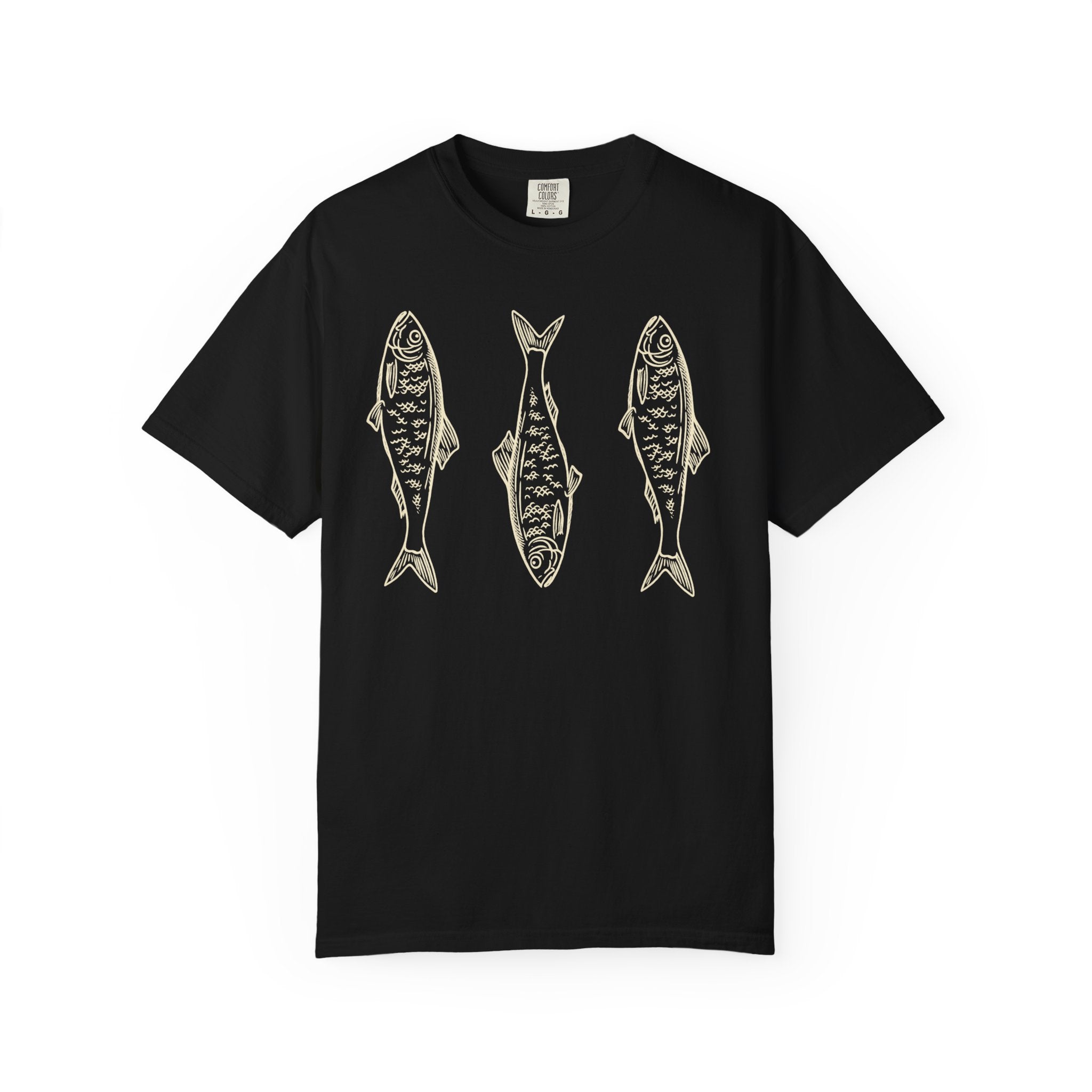 Three Fish T-shirt | Retro Fish Illustration, Nautical Beach Tee