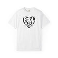 Pool Babe Heart T-Shirt — White Print on Black Heart Graphic Tee