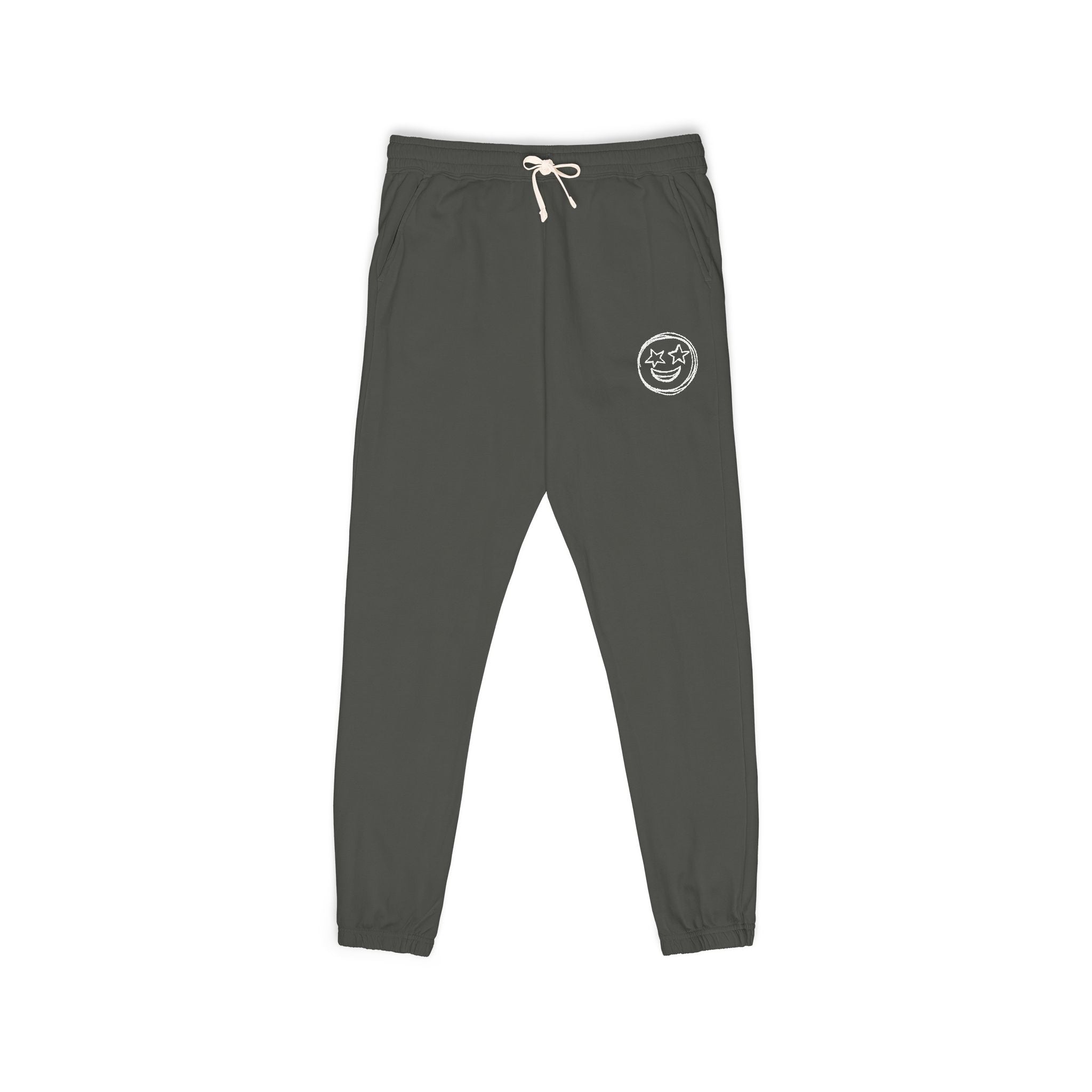 Smiling Face Fleece Sweatpants- Smiley Face Joggers Lounge Sweats