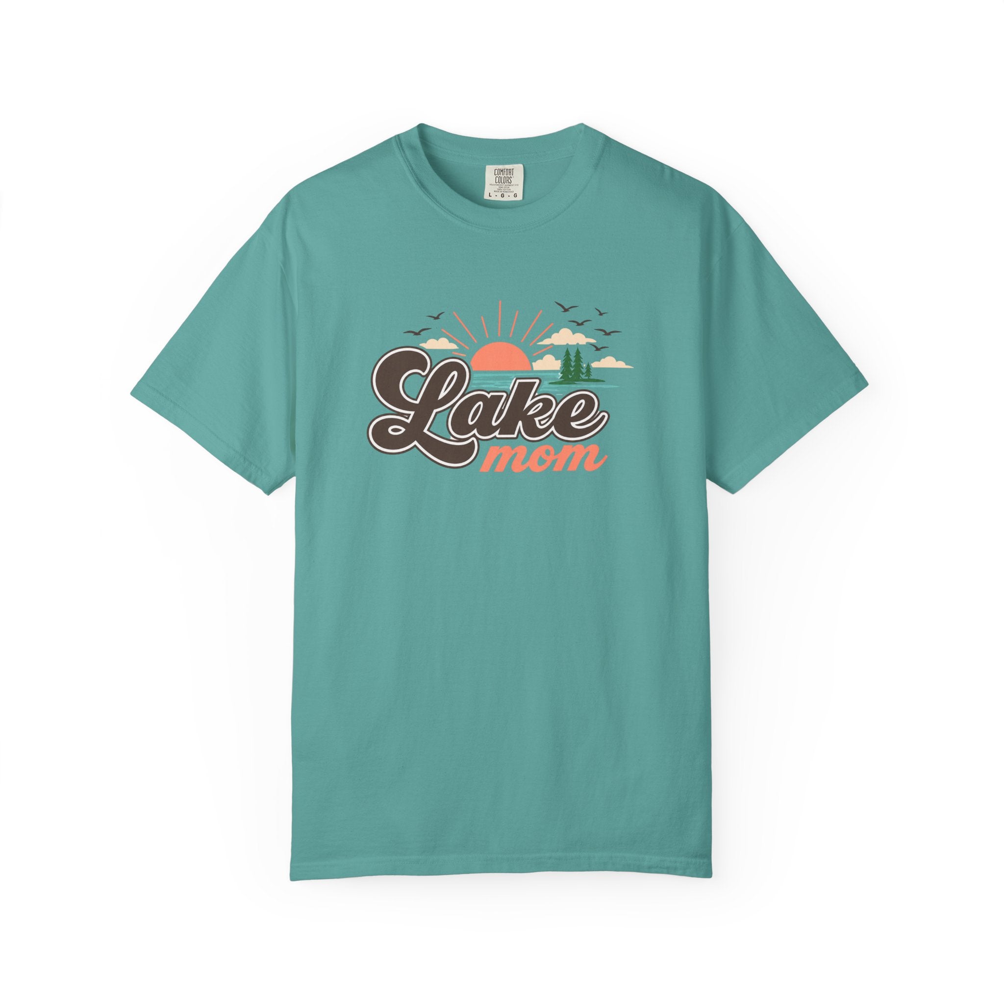 Lake Mom T-Shirt — Retro Lakeside Sunset Graphic Tee