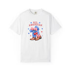 All American Cowboy T-shirt | Patriotic Boots and Flag Graphic