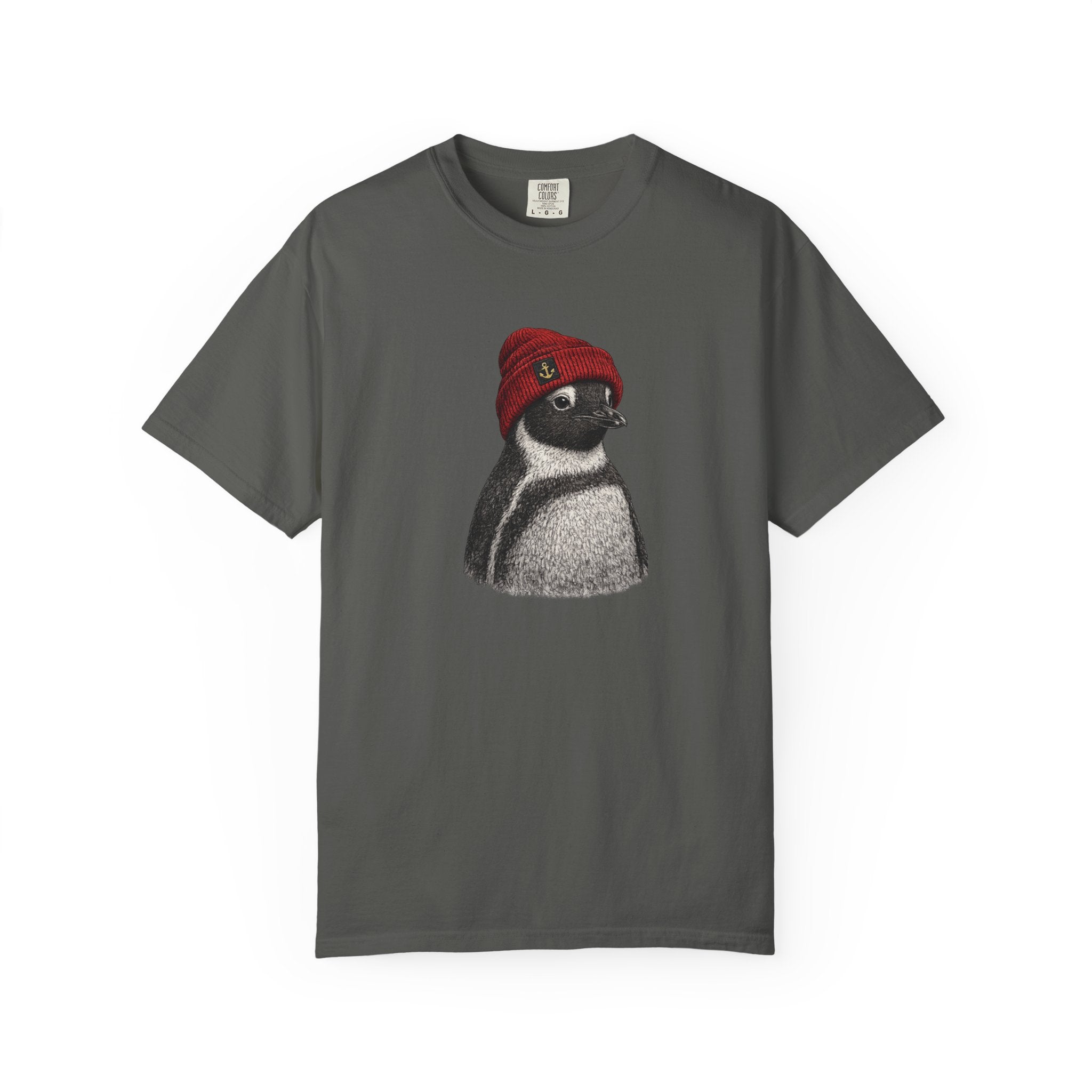 Penguin in a Red Beanie  T-shirt- Ocean Animals Tshirt
