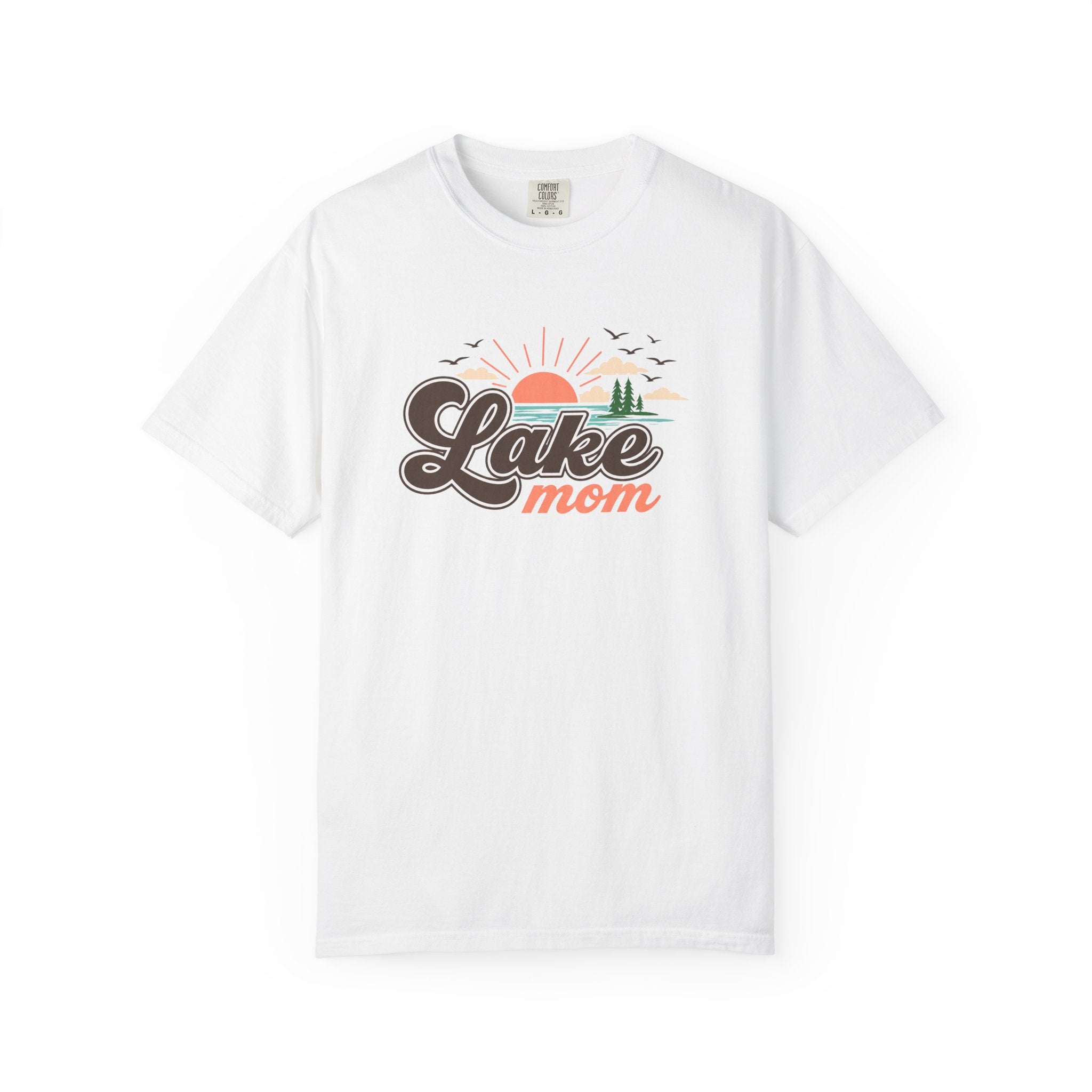 Lake Mom T-Shirt — Retro Lakeside Sunset Graphic Tee